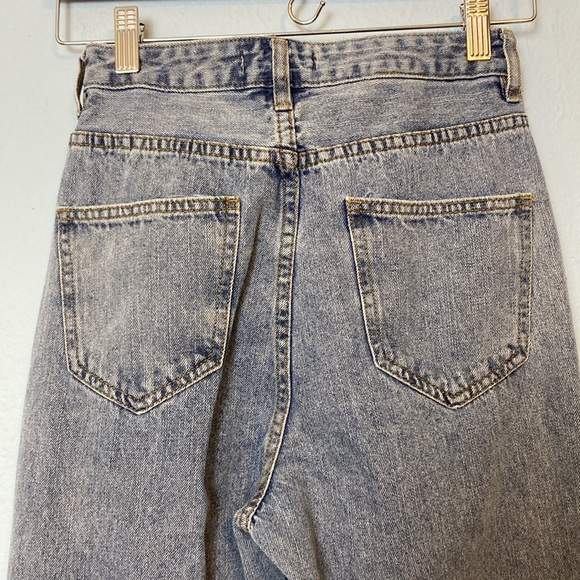 12th Tribe Womens Size S Dylan Light Wash Denim Asymmetrical Cross Over Jeans - Picture 7 of 16